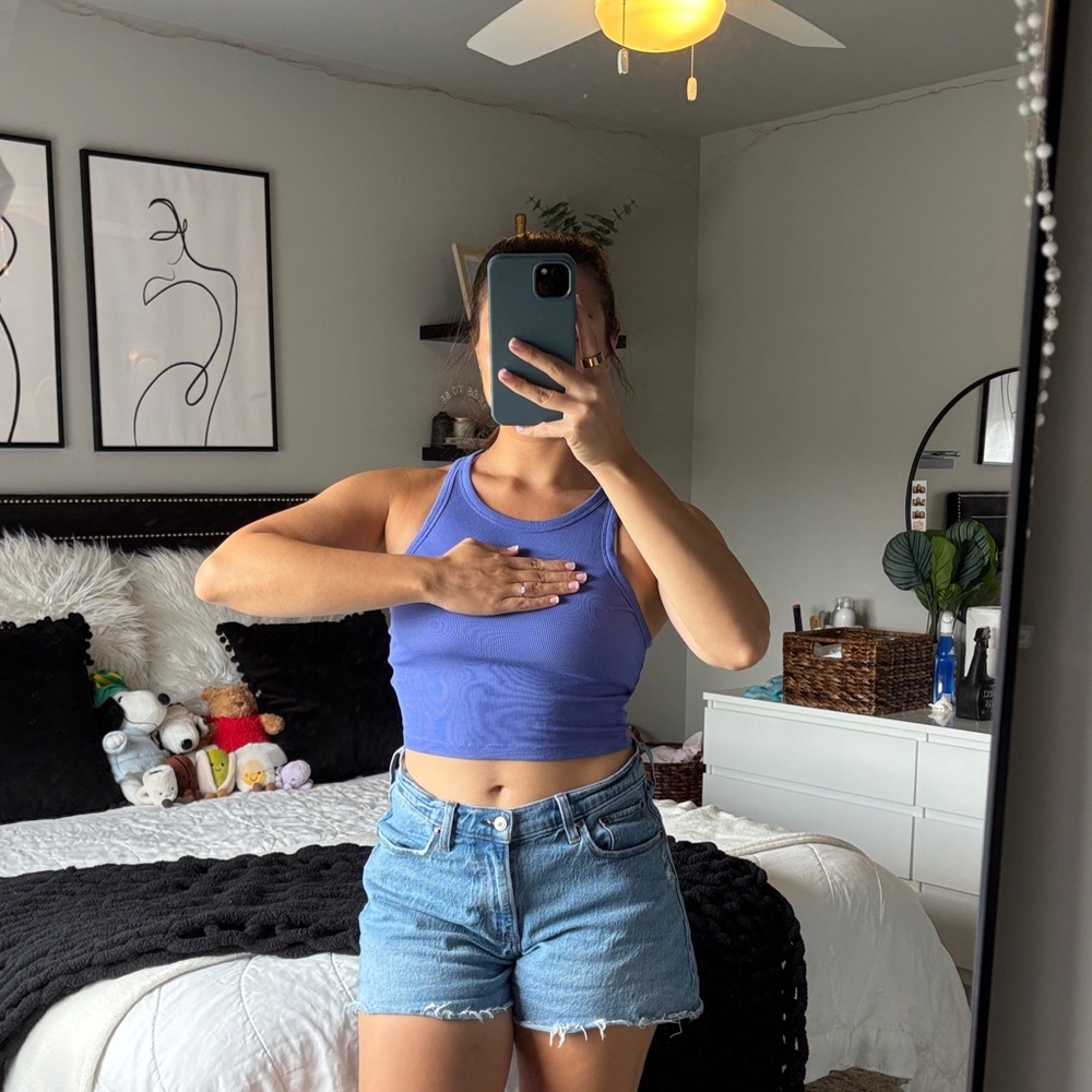 Sunday Best Purple Racerback Cropped Tank Top